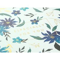 デザインフィル カラー色紙 Sサイズ 二つ折り シルク 花柄 青 33263006 1個