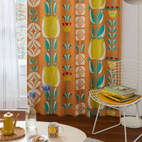 スミノエ DESIGNLIFE カーテン チューリッペン ブルー AS-V1365-220250OR １セット(2枚入)（直送品）