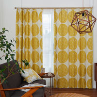 スミノエ DESIGNLIFE カーテン トピアリー イエロー AS-V1367-210220YE １セット(2枚入)（直送品）