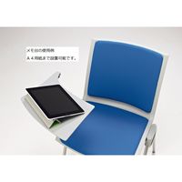 ライオン事務器 スタッキングチェア No.677F 布張り メモ台付（テーブル付き） グリーン 1脚（直送品）