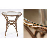 サンフラワーラタン Breezeシリーズ ラタン×ヨーロッパリゾート カフェテーブル T207GY 1台（直送品）