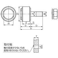 椿本チエイン 軸付ベアリングローラ(Rローラ) JBR12Nー1 1個（直送品）