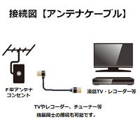 エレコム アンテナケーブル/4K8K対応/L-S型/1.0m/ブラック DH-ATLS48K10BK（直送品）