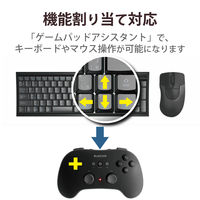エレコム 無線ゲームパッド/12ボタン/連射/高耐久/ブラック JC-U3912TBK（直送品）