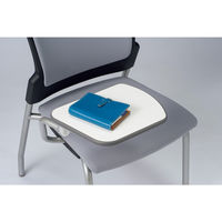 ライオン事務器 ミーティングチェア スターブ No.1762F キャスター付4本脚タイプ 背ヌード メモ台付（テーブル付き） グリーン 1脚（直送品）