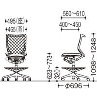 バロン ハイチェア ローバック 肘無 背スタンダード・座クッション ポリッシュ×ホワイト ホワイト CP38BW FEF3（直送品）