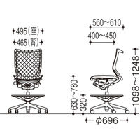 バロン ハイチェア ローバック 肘無 背・座スタンダード シルバー×ホワイト ブラック CP38CW FDH1（直送品）