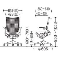 CP45BR FDF1 バロン チェア ハイバック 固定肘 背スタンダード・座クッション ポリッシュ×ブラック ブラック（直送品）