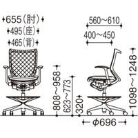 バロン ハイチェア ローバック 固定肘 背スタンダード・座クッション ポリッシュ×ホワイト ピスタチオグリーン CP58BW FEF6（直送品）