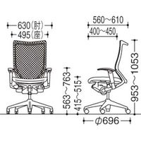 CP85BS FDF4 |オカムラ バロン チェア ハイバック ランバーサポート 可動肘 背スタンダード・座クッション ポリッシュ×ブラック ダーク （直送品）