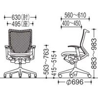 CP87DR FEF8 バロン チェア EXハイバック 固定ヘッドレスト 可動肘 背スタンダード・座クッション シルバー×ブラック ブラウン（直送品）