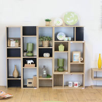 白井産業 コビナス コの字ラック 木製 背面化粧処理済 ナチュラル×ブラック 幅590×奥行234×高さ295mm 1台（直送品）