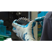 SHOWA ニトリルゴム背抜き手袋 まとめ買い 簡易包装強力グリップ (10双入) ブルー LLサイズ NO360-LL10P（直送品）