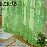 スミノエ PEANUTS セミオーダー レースカーテン フィールドボイル 1900×2490mm グリーン １セット(2枚入)（直送品）