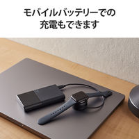 Apple Watch 充電器 ケーブル USB Type-C 巻取タイプ ブラック MPA-AWMCQBK エレコム 1個（直送品）