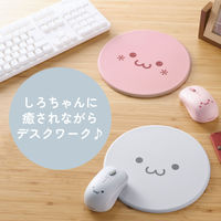 マウスパッド しろちゃん 丸型 スムースクロス素材 ほどよいグリップ感 厚さ 6mm グレー MP-FC01GF エレコム 1個（直送品）
