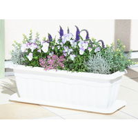 【園芸用品】アップルウェアークイーンプランター 550型 ホワイト 11L 550×225×180mm ガーデニング