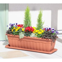 【園芸用品】アップルウェアークイーンプランター 650型 ブラウン 14L 650×225×180mm ガーデニング