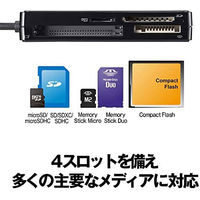バッファロー カードリーダー BSCR300U2BK USB2.0 マルチカードリーダー ケーブル収納モデル 5台（直送品）