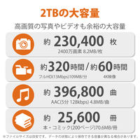 HDD 外付け 2TB ポータブル Rugged USB-C 2EUAP9 LaCie 1個（直送品）