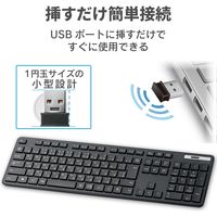 ワイヤレスキーボード 無線 フルサイズ 薄型 メンブレン ブラック TK-FDM110TXBK エレコム 5個（直送品）