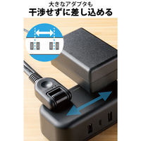 USB充電器 電源タップ コンセント×2 USB-C×1 USB-A×2 1.5m 黒 ECT-25215BK エレコム 1個