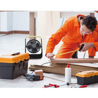 TOPLAND 12cm コンパクトファン ホーム＆アウトドア 3電源対応 乾電池50時間使用 SF-DF38 BK 1台