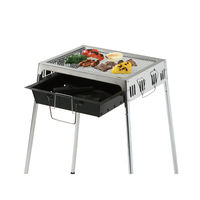 YAMAZEN 炭の出し入れが容易な横開きスライドタイプのBBQコンロ MIBS-42 1台（直送品）