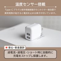 USB充電器 USB-A 2ポート 12W スマホ タブレット 2台同時充電 AC充電器 ブラック OWL-AC12WA2-BK