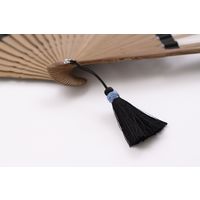 ひしだ ST-22 額透彫扇 蘭 黒 7寸 1本（直送品）