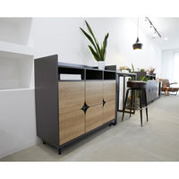 【軒先渡し】SMILE CORP RITZY HORN ストレージ 幅1200×奥行450×高850mm アッシュオーク 720036 1台（直送品）