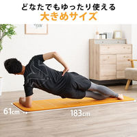 ヨガマット トレーニングマット 厚さ10mm 防音対策 183×61×1cm オレンジ HCFWYMW10DR エレコム 1個（直送品）