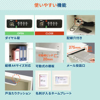 Netforce イーセンブリー パーソナルロッカー メールボックス ダイヤル錠  4人用 2列2段 幅800 ブラック（直送品）