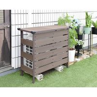 YAMAZEN エアコン室外機カバー 人工木 国内最大級のエアコン室外機(29畳用)にも設置可能 MWAC-110(DBR) 1台