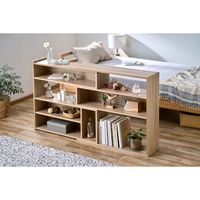 アイリスオーヤマ 棚 伸縮 ディスプレイ 収納 幅83~139×高さ80×奥行24cm ウッドスライドラック WSLR-800 ライトナチュラル 1台（直送品）