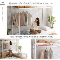 ホームテイスト スパジオーソ たっぷり収納のハンガーシェルフ 幅2200×奥行605×高さ1760ｍｍ ホワイト HGS-004 1台（直送品）