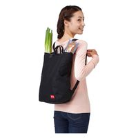 アイメディア エコバッグ リュック型 16L コンパクトにたためる買い物バッグ ブラック 330701 1個（直送品）