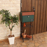 【軒先渡し】ヤマソロ シュロス スタンドポスト 幅400×奥行320×高さ990mm グリーン 73-573 1台（直送品）