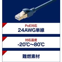 サンワサプライ カテゴリ6Aハンダ産業用LANケーブル(ネイビーブルー・20m) KB-H6A-20NV 1個