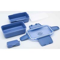 オーエスケー お弁当箱 2段 抗菌 DISH UP LUNCH 600ml ランチボックス ブルー 341308 1個（直送品）