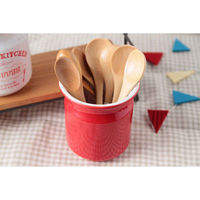 旭金属 保存容器 ホーロー製 直径8cm リトルキッチン ステッカー付き 赤 299767 1個（直送品）