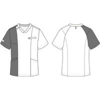 明石スクールユニフォームカンパニー ユニセックススクラブ ナイトブルー×ネイビー SS UQM1545-45-SS 1枚　スクラブ（直送品）