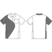 明石スクールユニフォームカンパニー ニットシャツ ブラック×ブラック杢 S UZL3204-3-S 1枚（直送品）