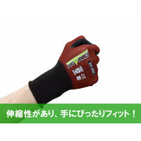 【天然ゴム背抜き手袋】 ウィード タッチパネル対応 天然ゴム背抜き手袋 DE-360 レッド LLサイズ 1双