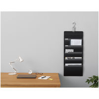 コクヨ さっと出し入れできる壁掛けポケット 書類用 5ポケット・ブラック フ-KPM50-2 1冊