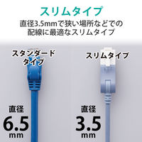 LANケーブル 5m Cat6A準拠 スリム 縦スイング×横スイング ブルー LD-GPATWV/BU50 1個 エレコム