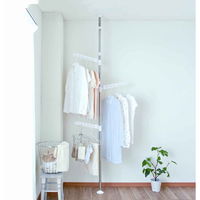 平安伸銅工業 室内物干し つっぱり式 物干しポール ハンガーアーム 3本付 ステンレス製 洗濯物干し 221502 1個（直送品）