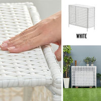 B.Bファニシング ラタン調 室外機カバー 幅845×奥行370×高さ760mm ホワイト ONGS0081RAWHT 1台（直送品）