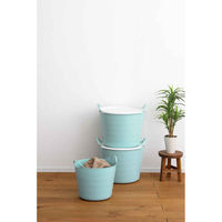 SANKA バスケット 収納 ふた付き Mサイズ squ+ バルンバ ソフトバスケット 日本製 ブルー 312782 1個（直送品）