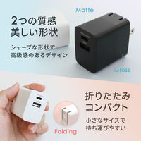 オウルテック TypeCケーブル付 PD20W AC充電器 Aポート Cポート 各1 ホワイト OWL-APD20ACC12-WH 1個